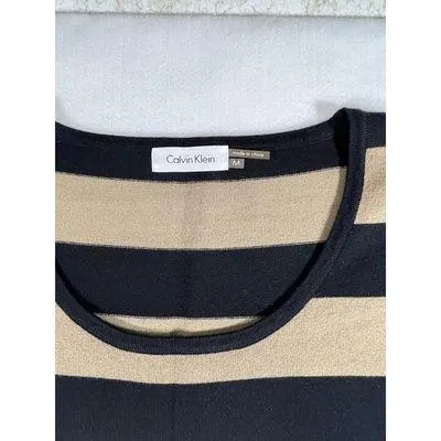 Calvin Klein Medium Striped Sleeveless Sweater Dress - Image 3