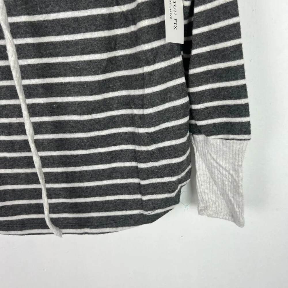 NWT Stitch Fix Pink Clover Plus Striped Cowl Neck Top Size Petite XS XSP NEW - Image 4