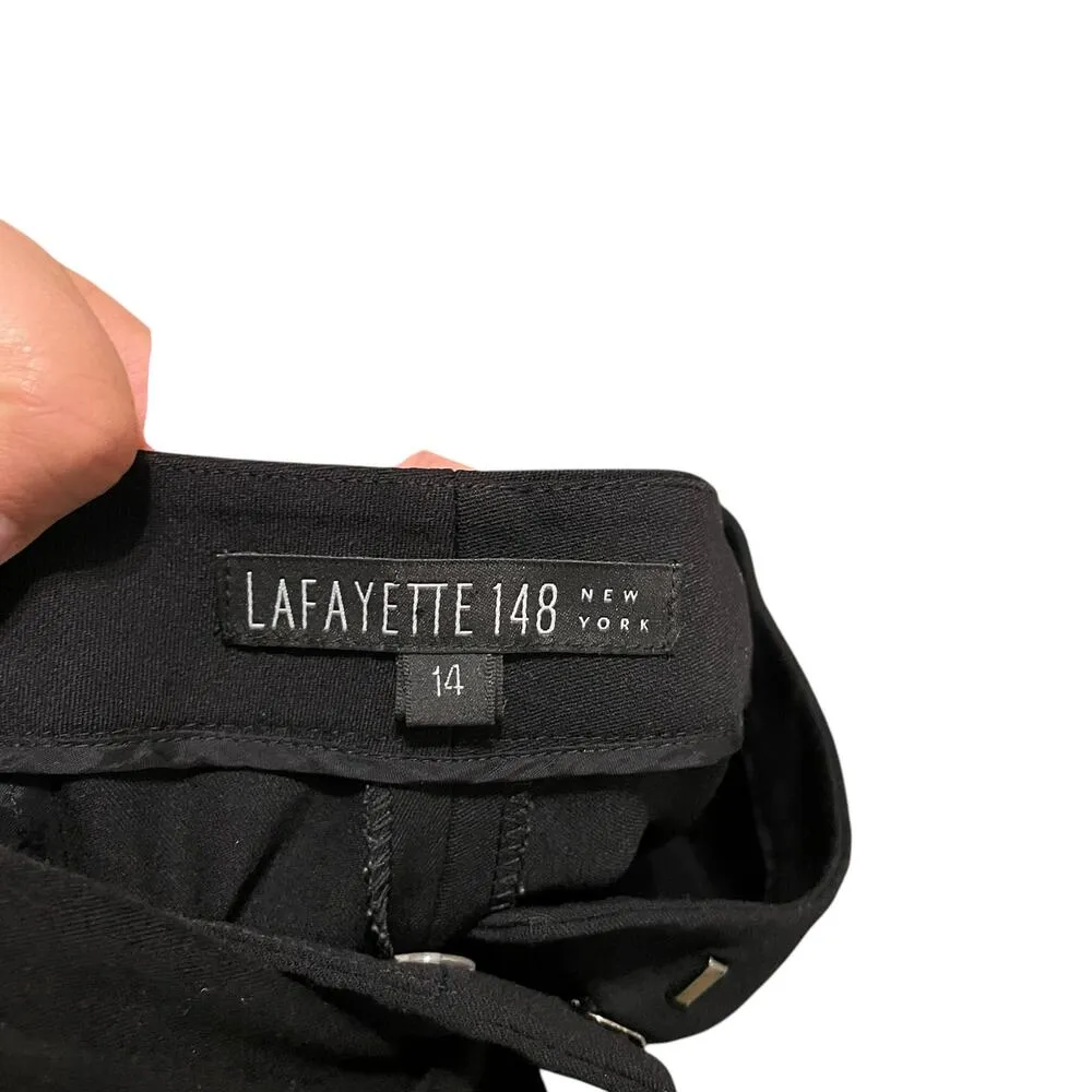Lafayette 148 Virgin Wool Black Item Cropped Style E0901207 Pants Size 14 - Image 3