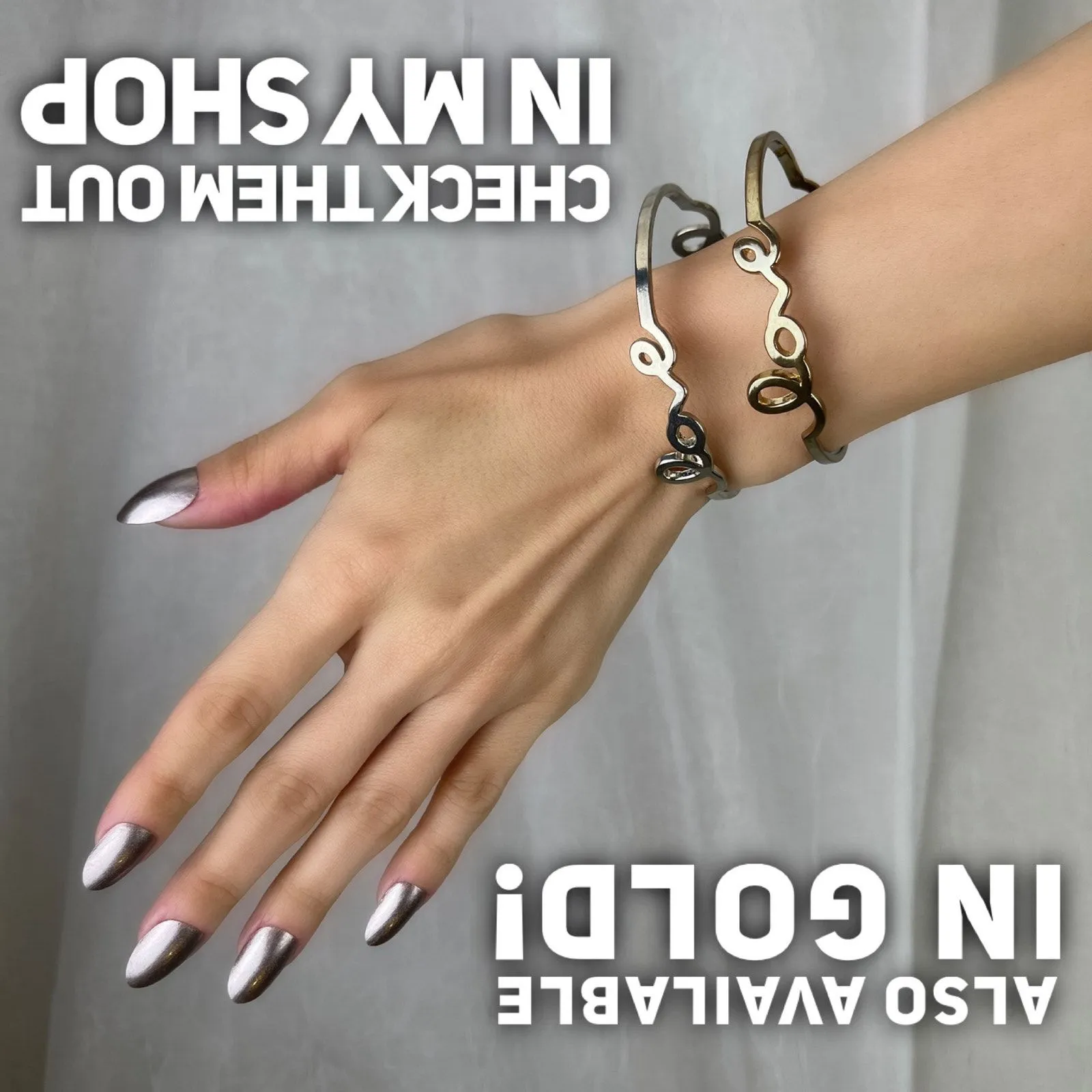 Dainty Silver Tone LOVE Cursive Bangle Bracelet Minimalist Romantic Boho NWOT - Image 15