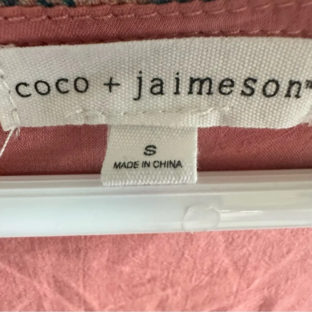 Coco + Jaimeson Puff Sleeve Floral Print Fit and Flare Flowy Pink Blue Dress S - Image 11