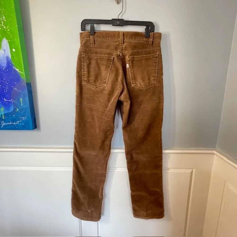 Vintage Levi's 519 High Rise Corduroy Jeans White Tag Caramel Brown Size 30 - Image 10