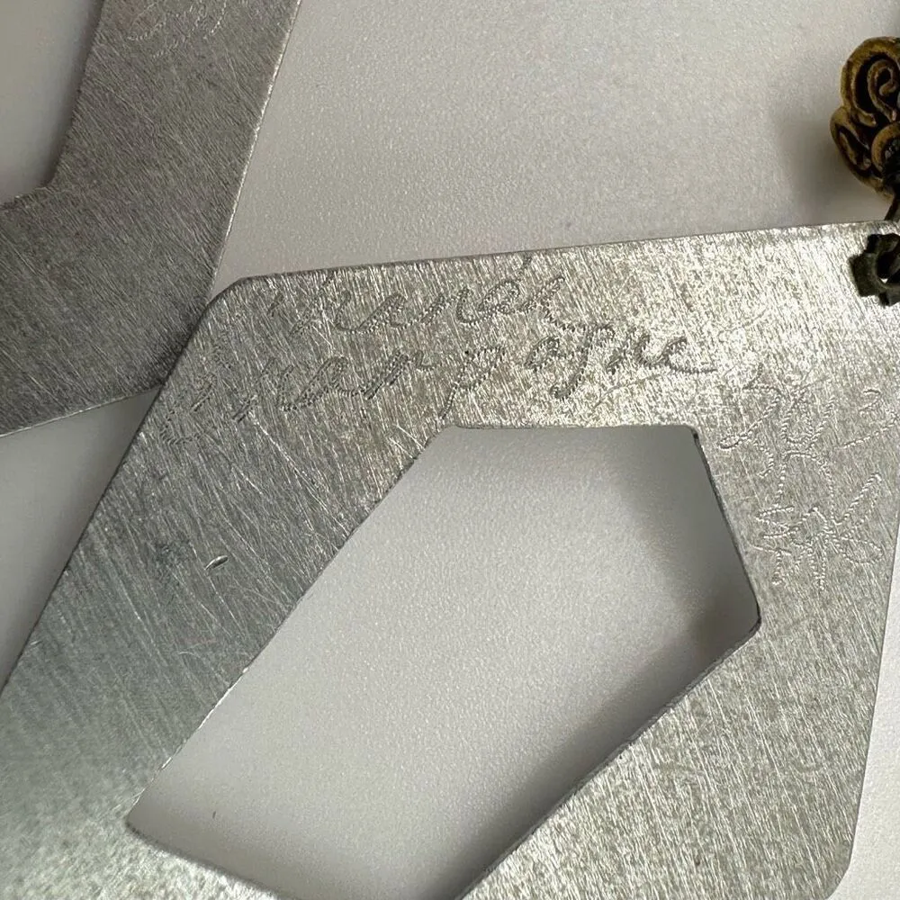 Chandra Champagne silver tone geometric statement earrings - Image 8