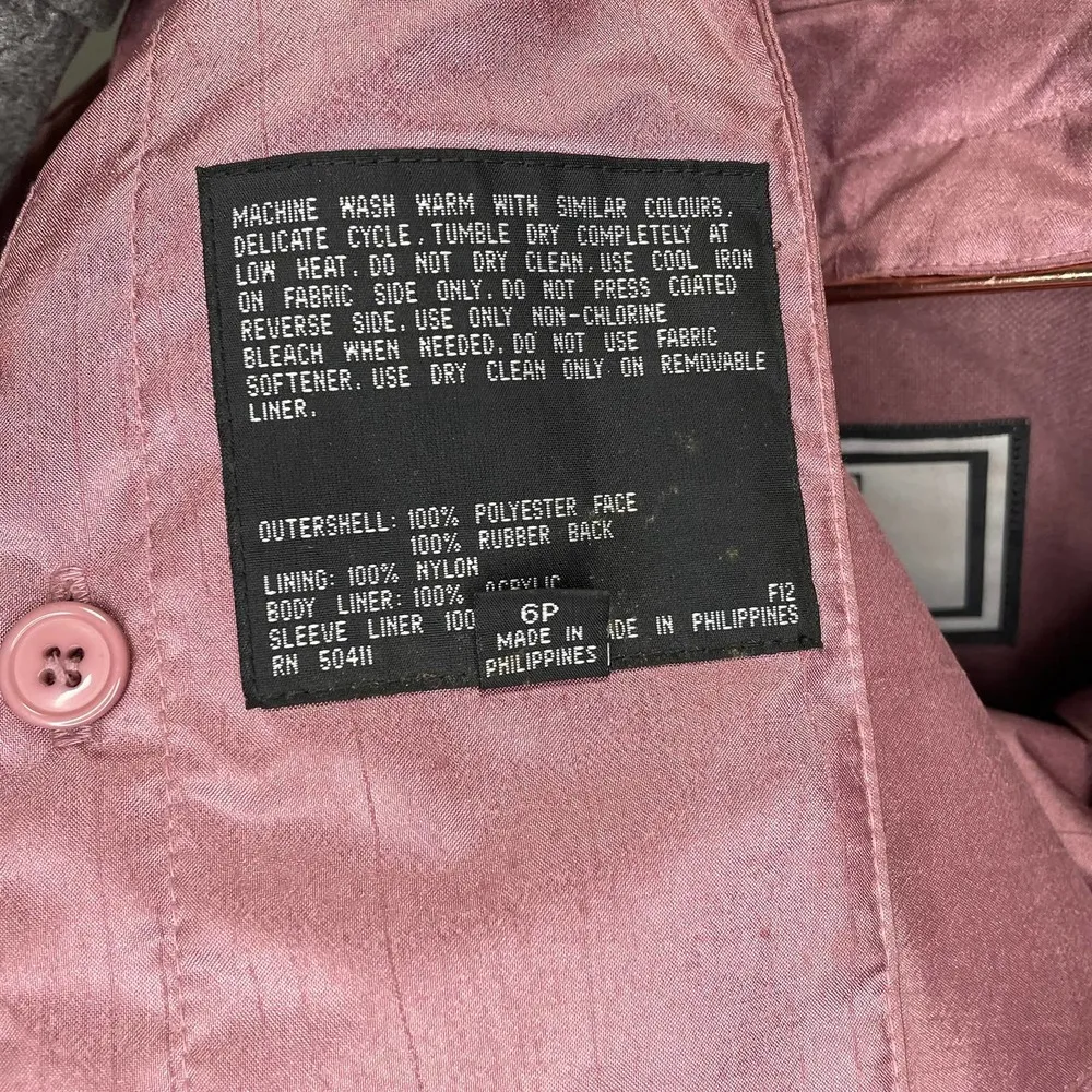 Fleet Street Full Length Overcoat Trench Coat Style Rose Pink Size 6P - Image 6