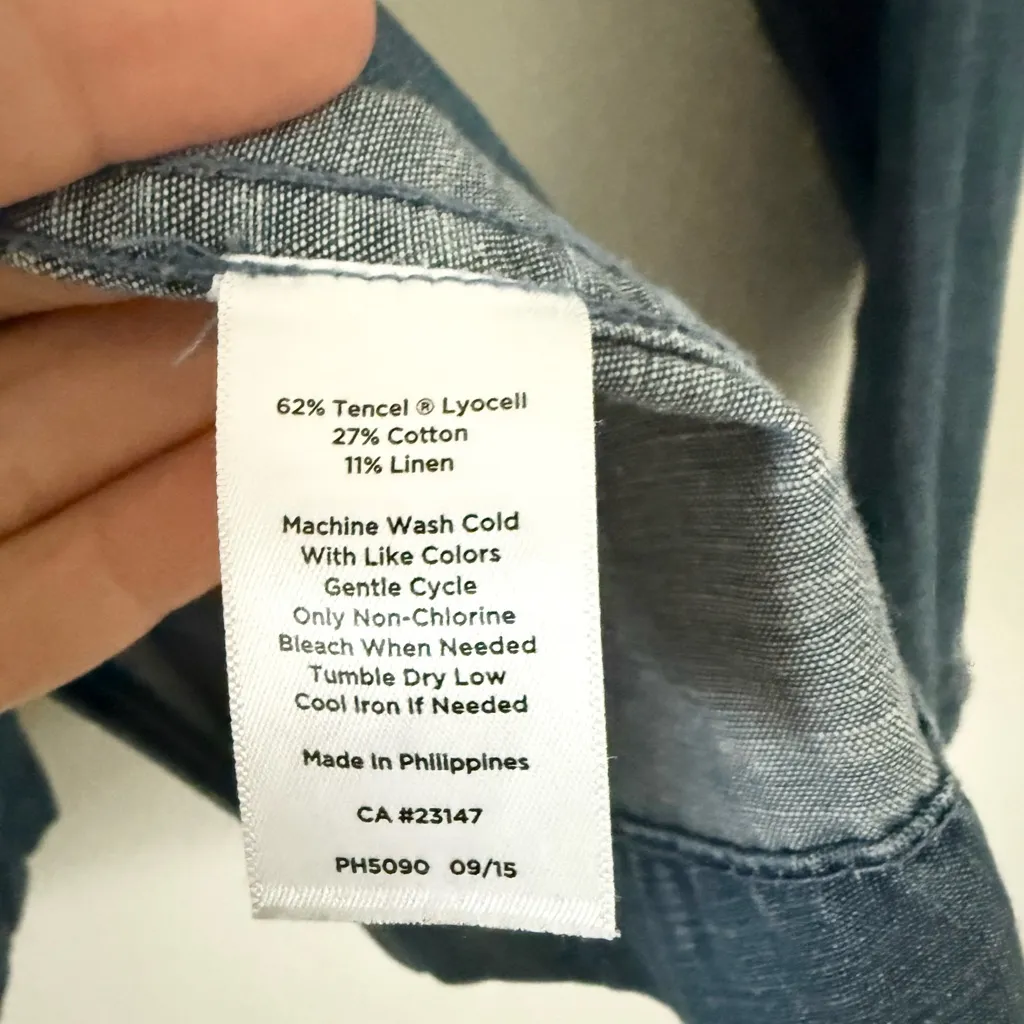 Talbots Petites Denim Chambray Single Button Blazer Size SP - Image 5