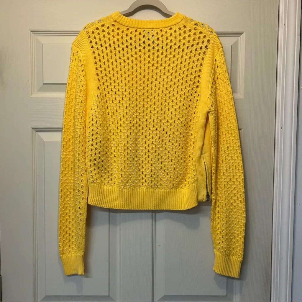 Varley Hains Knit Crew Neck Sunlight Yellow Sweater Top Long Sleeve Women Medium - Image 10