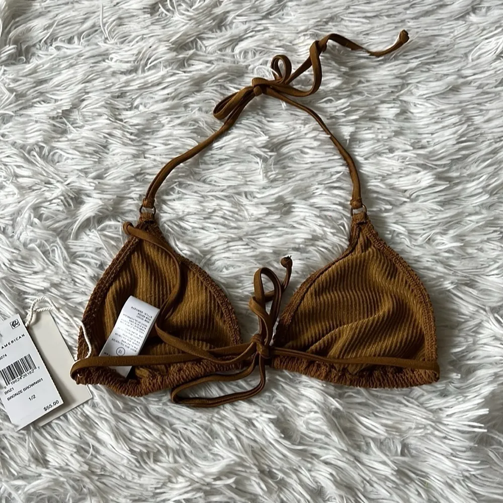 New Good American Always fits tiny ties top in bronze brown001 size S/M - Image 9