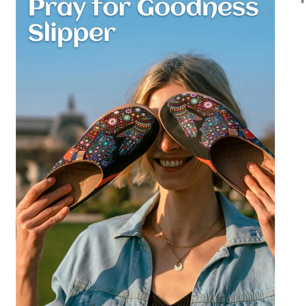 UIN Women's Blossom Slip On Shoes Colorful Comfortable Lightweight Sneakers Black Size 6 - Image 3