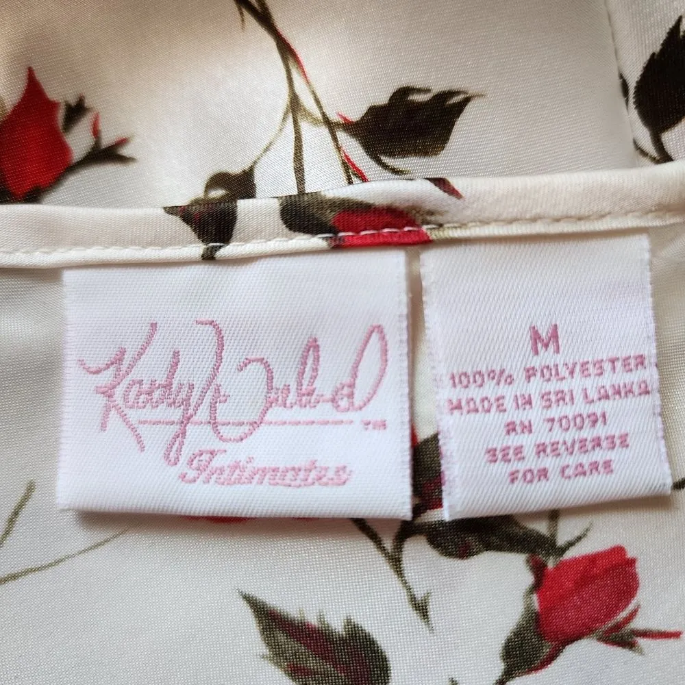 Kathy Ireland Intimates Floral Sleep Shirt Romantic Nightgown Camisole Roses M - Image 3