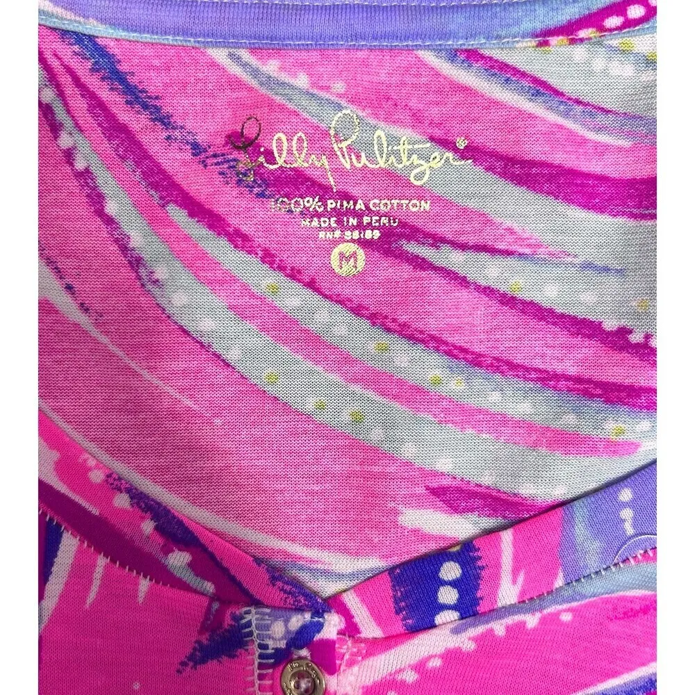 Lilly Pulitzer Pink Oh My Guava Sorella Pima Cotton Top Resort Vacation Size M - Image 10