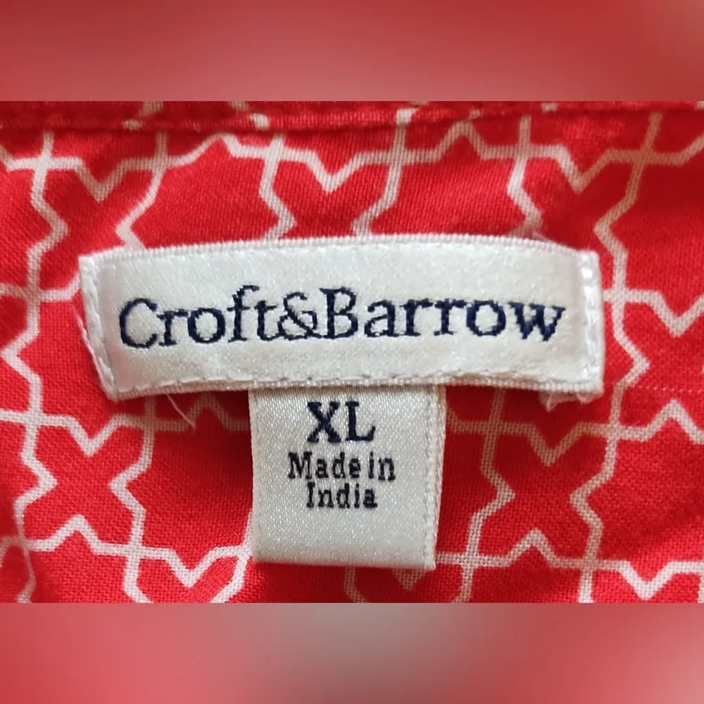 Croft & Barrow XL Orange V Neck Tunic 3/4 sleeves button down drawstring - Image 6