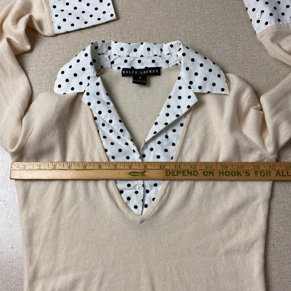 Ralph Lauren Black label Women’s Medium Sweater Polka Dot Polo - Image 6