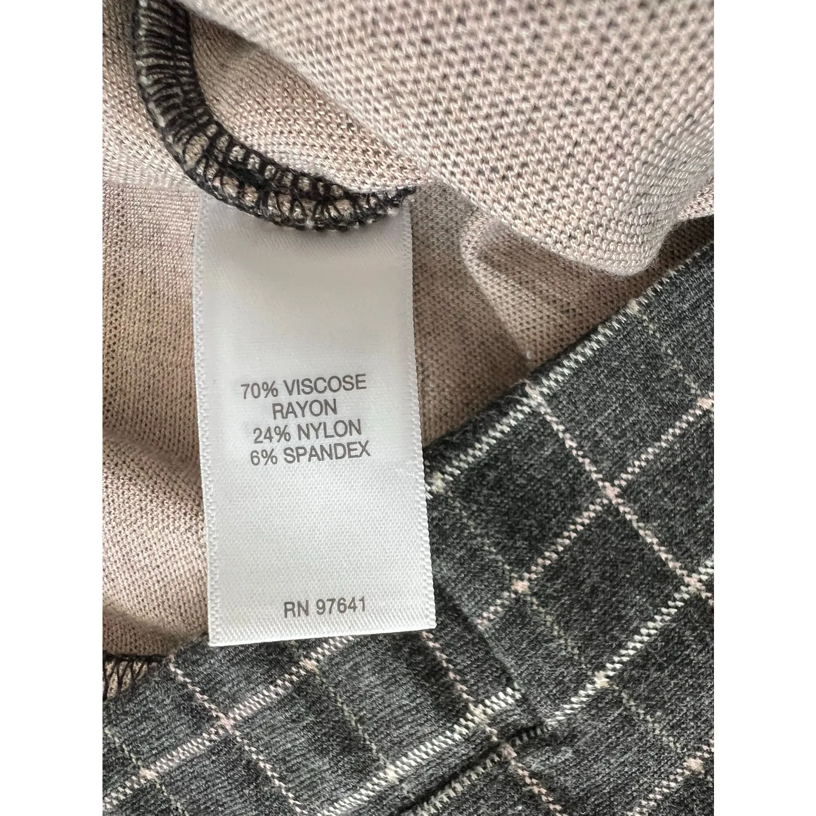 J.Jill Women's Pants Full-Leg Cropped Windowpane Ponte Gray Large Comfort - Image 3