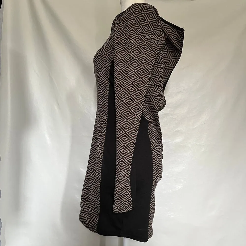 YA Los Angeles Fitted Womens Dress Size Medium Geometric Slimming Style YL Goth - Image 4