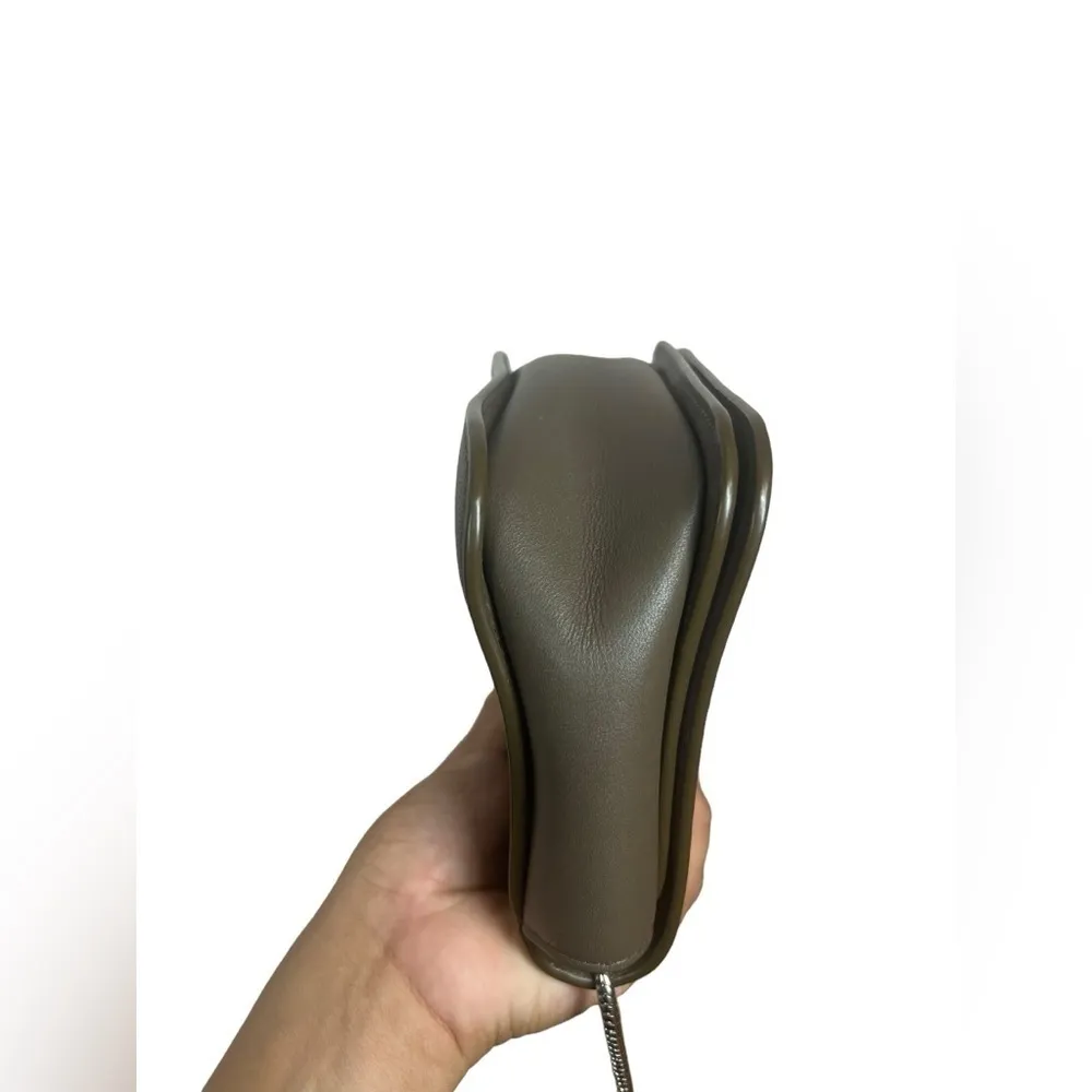 All Saints Arc Small Crossbody Purse in Mink Grey - Image 7