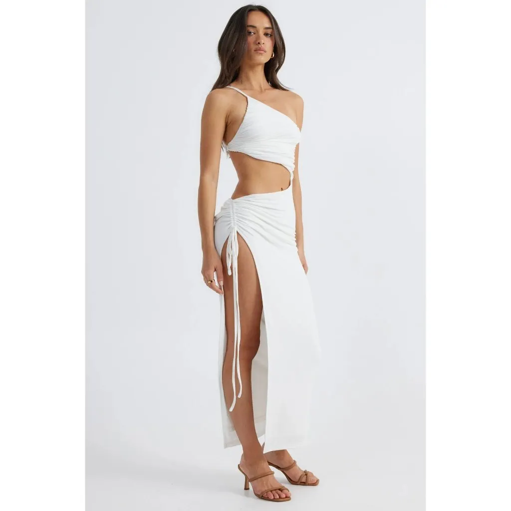 SNDYS Nera Cutout Maxi Dress in White Medium New Womens Cut out Gown - Image 14