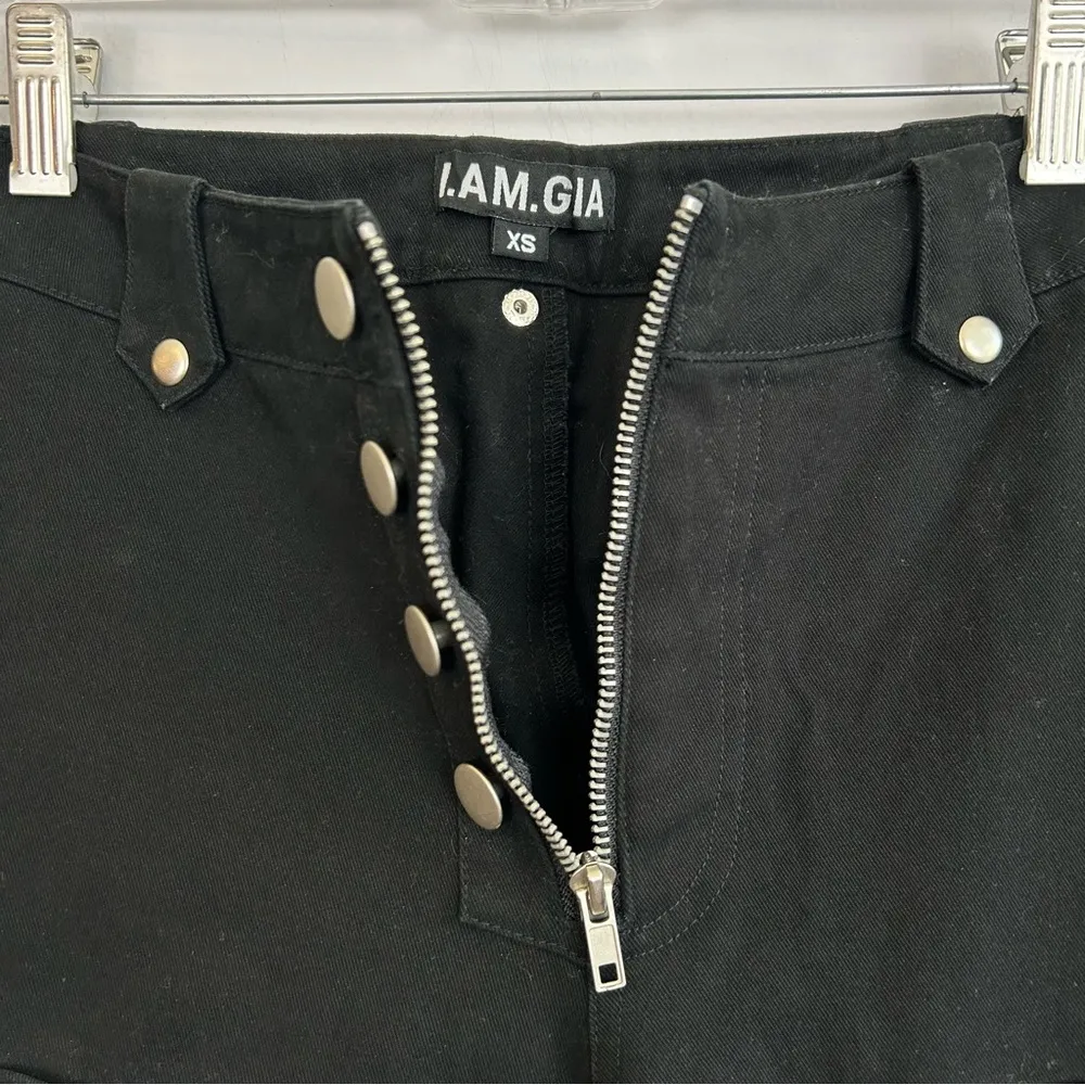 I.AM.GIA Black Dagger Convertible High Waisted Snap Pants Size XS - Image 11