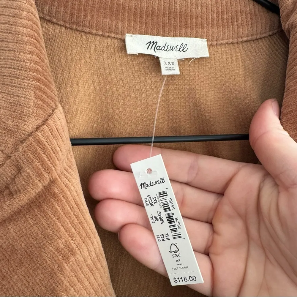Madewell Knit Corduroy Redford Blazer XXS Brown Jacket‎ - Image 7