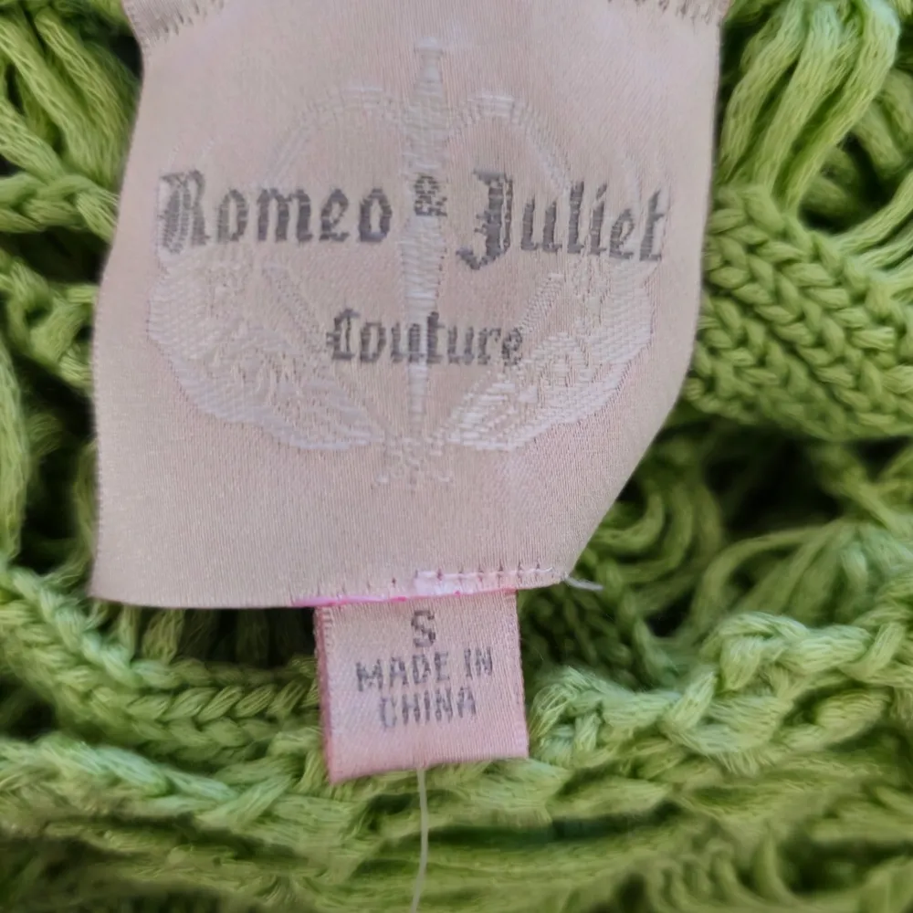 Buckle Romeo & Juliette Couture Lime Dolman Macrame Crochet Sweater Size Small - Image 5