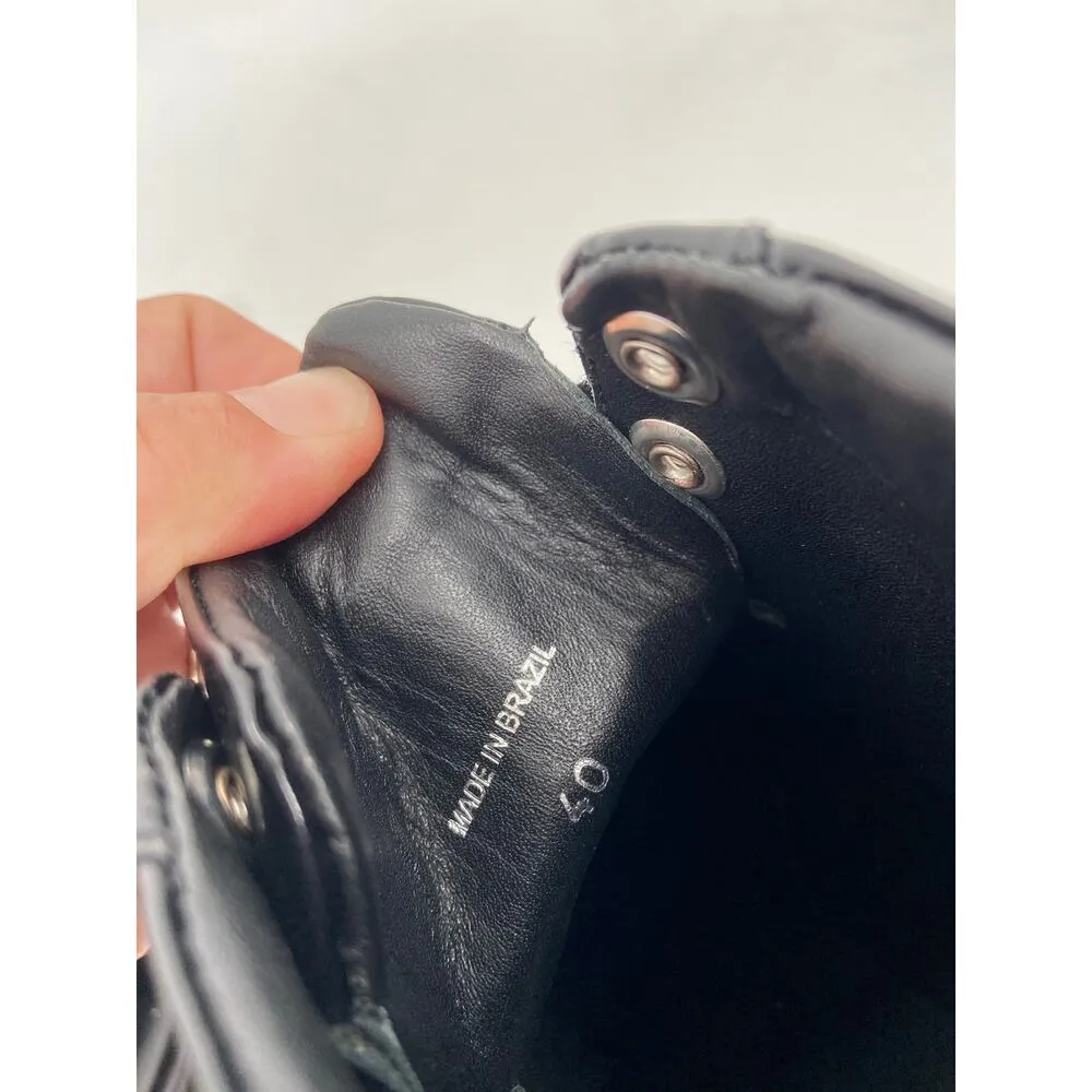 Cult Gaia Bratz Black Leather Platform Lug Block Heel Lace Up Boots Size 40 - Image 8