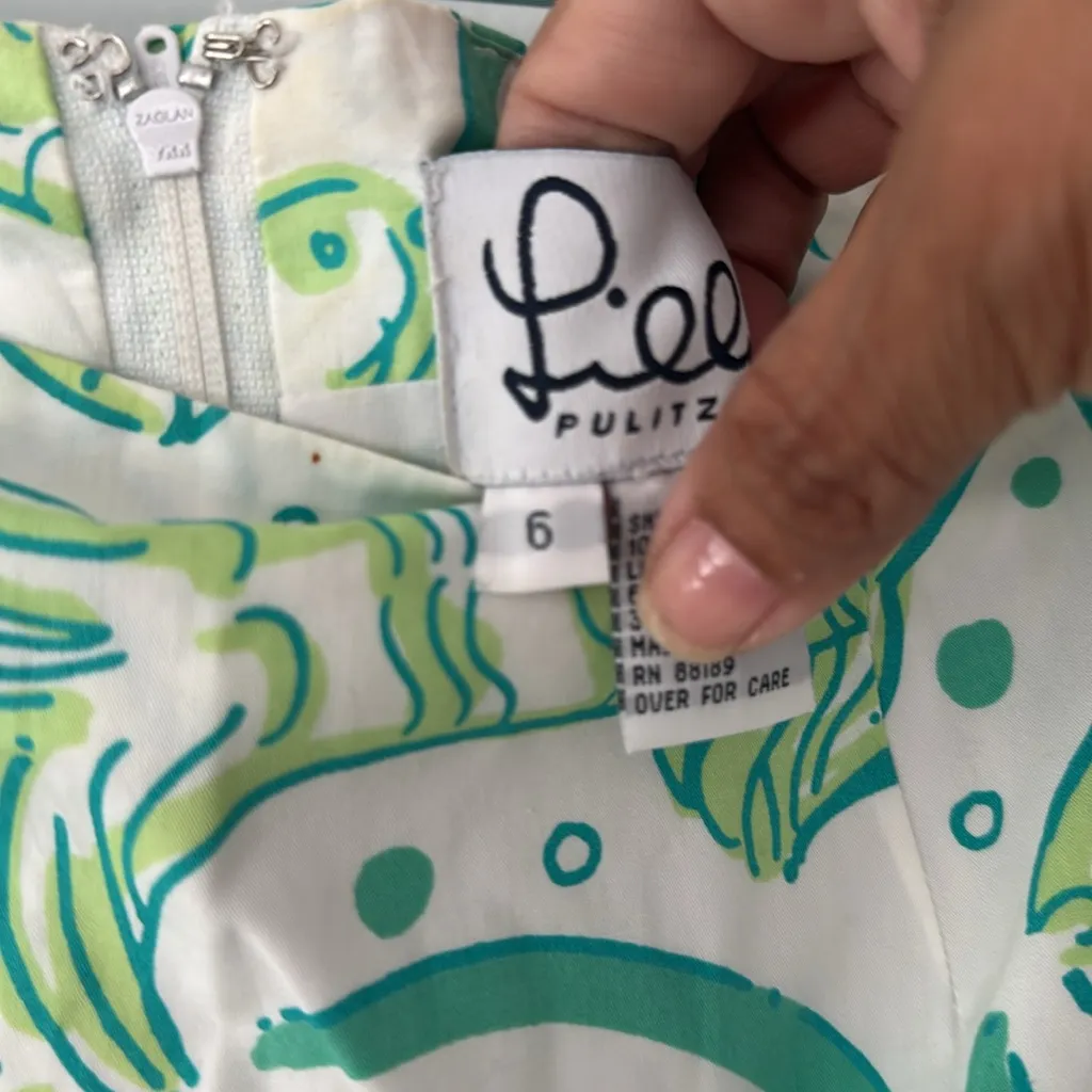 Lilly Pulitzer Vintage Skirt Summer Beach Club Sz 6 Golf Appliqué Schools Out - Image 3