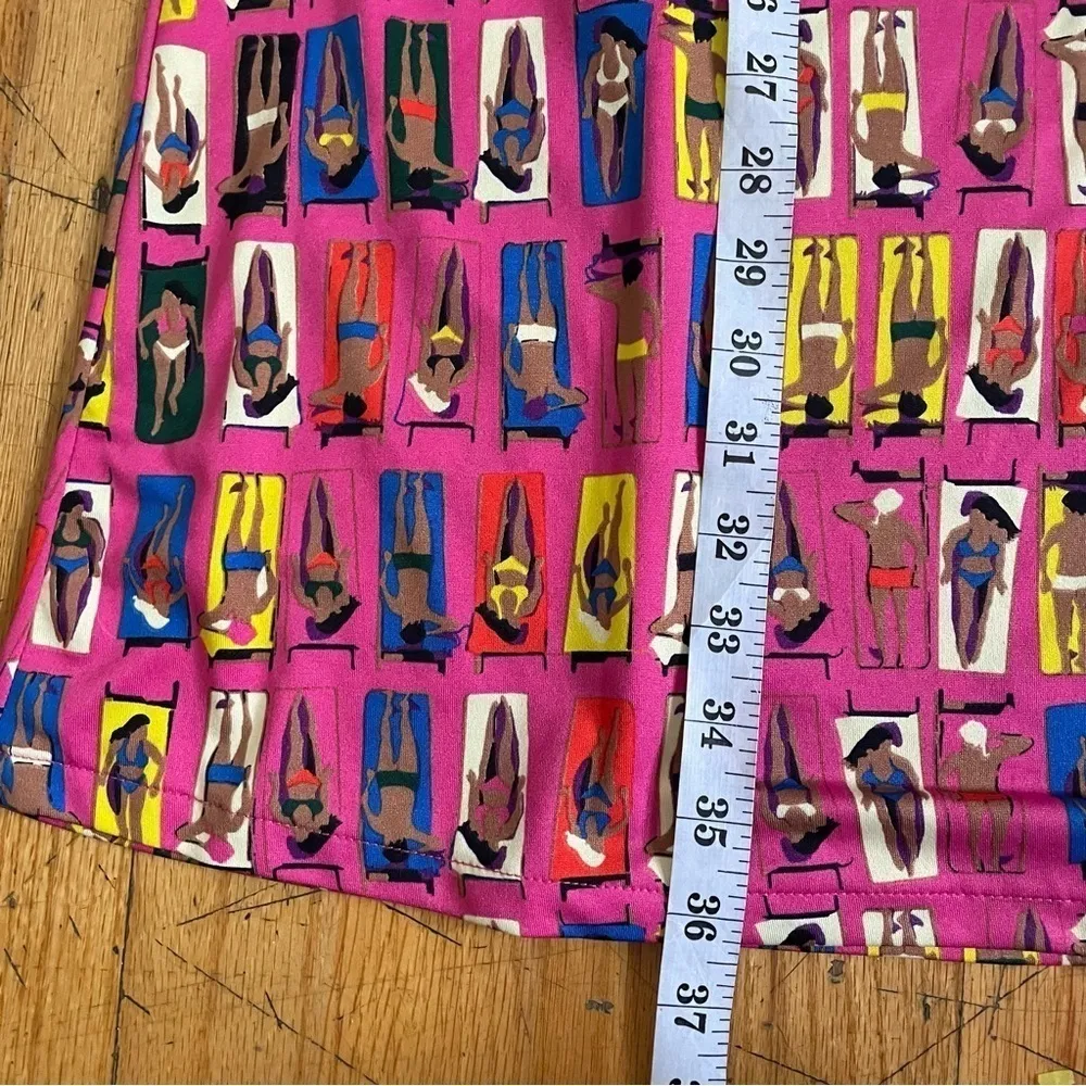 Tracy Negoshian Pink Beach Graphic Wrap Dress Size Small - Image 5