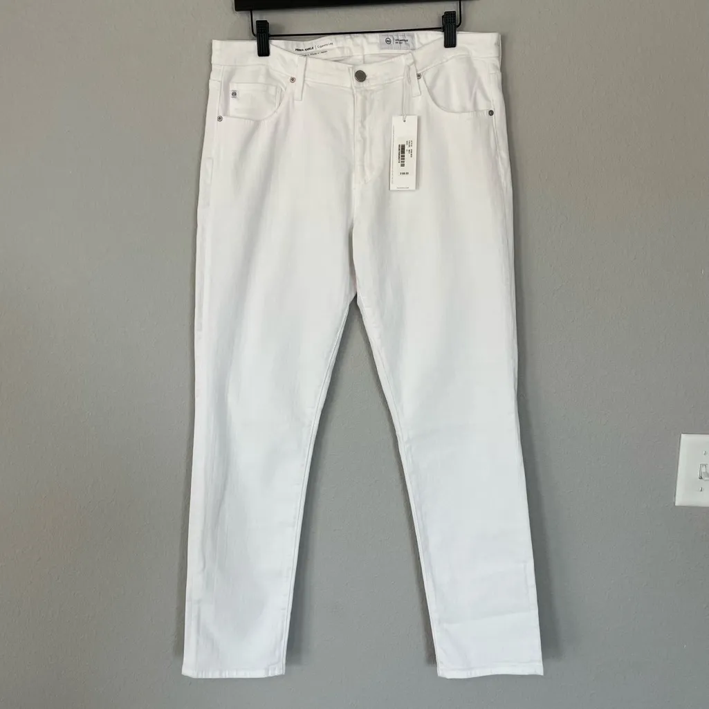 New! AG Adriano Goldschmied Prima Ankle Cigarette Leg Jeans in White - Size 31 - Image 4