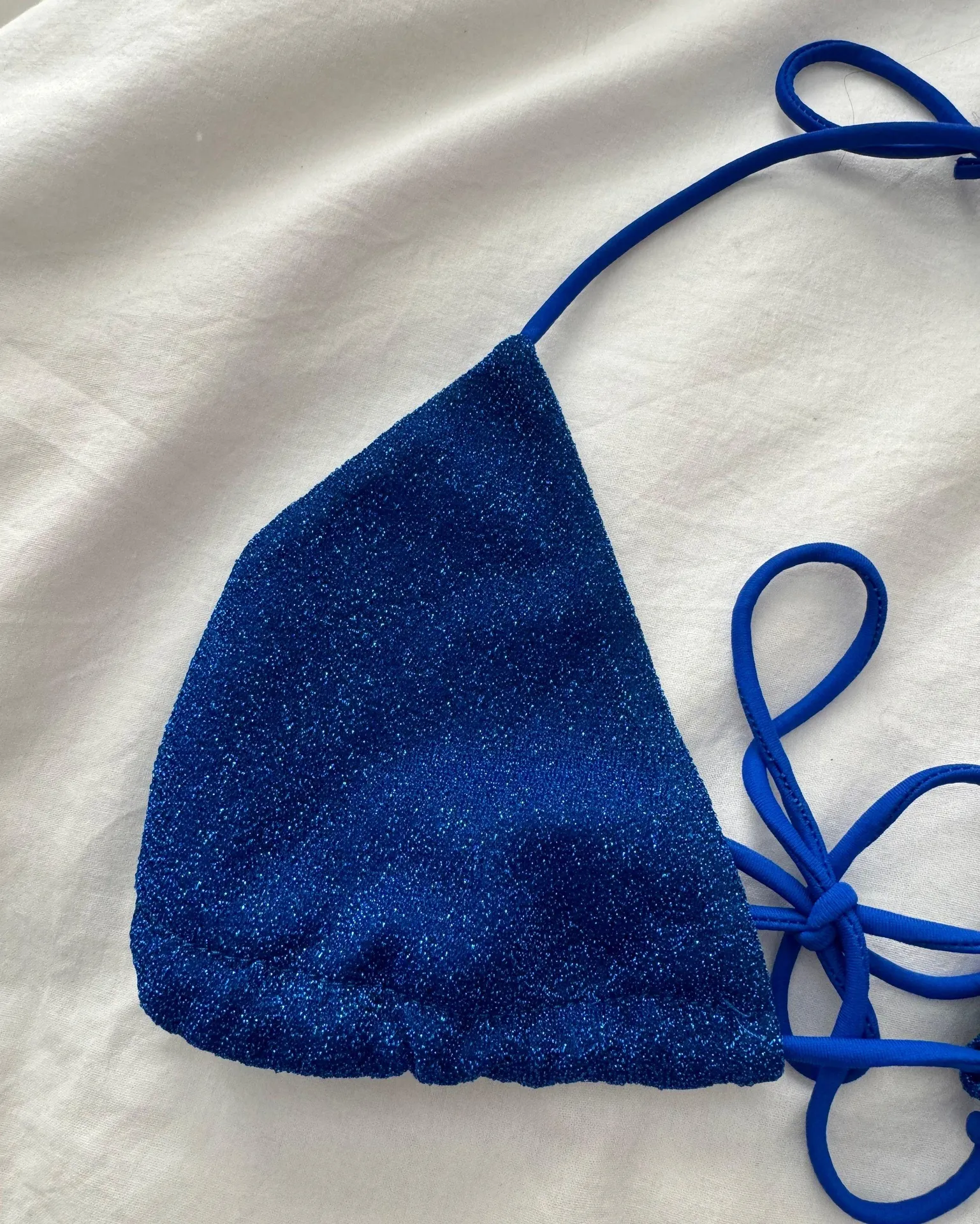 Pretty Little Thing  Blue Cobalt Glitter Bikini Set - Image 6