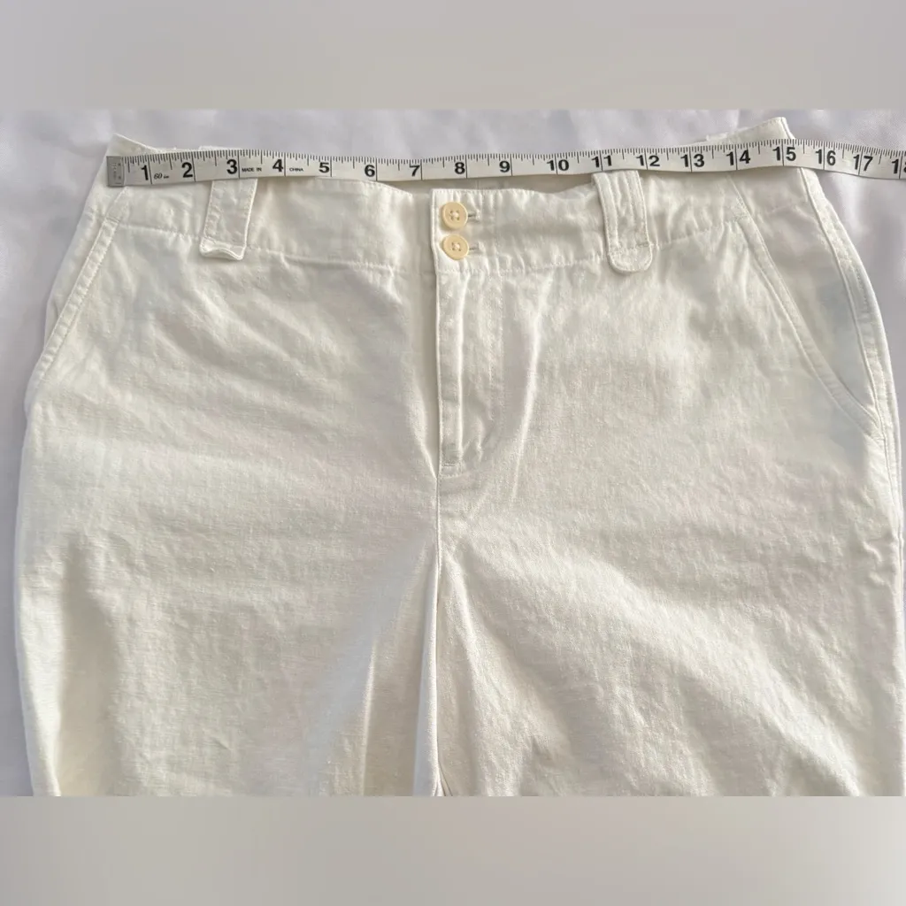 Lauren Ralph Lauren Trousers Linen Blend Women Size 6 Ivory Wide Leg Pants - Image 6