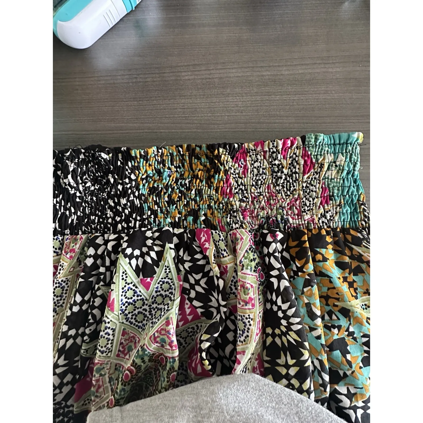 Women Midi Skirt Size Medium Elastic Waist Hanky Hem Boho Cottagecore Festival - Image 5