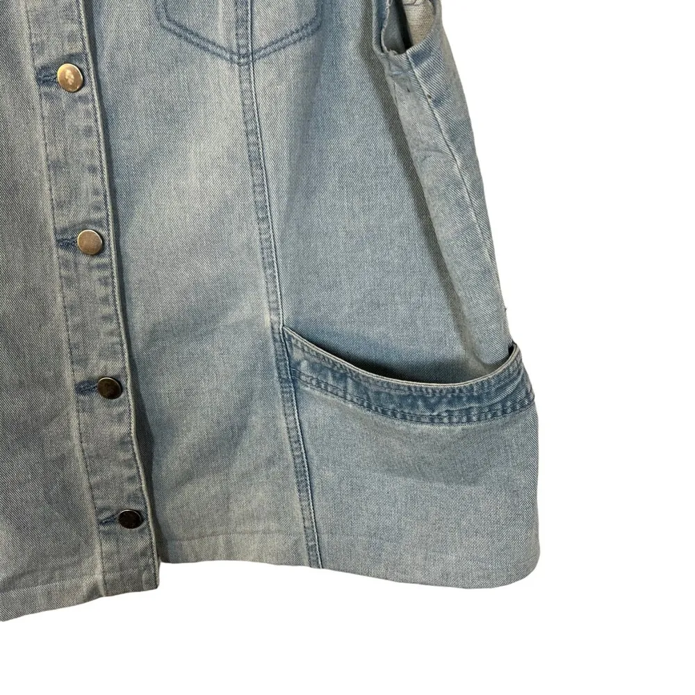 Agnes Orinda Light Wash Jean Denim Vest Women's Size 2X Blue - Image 6