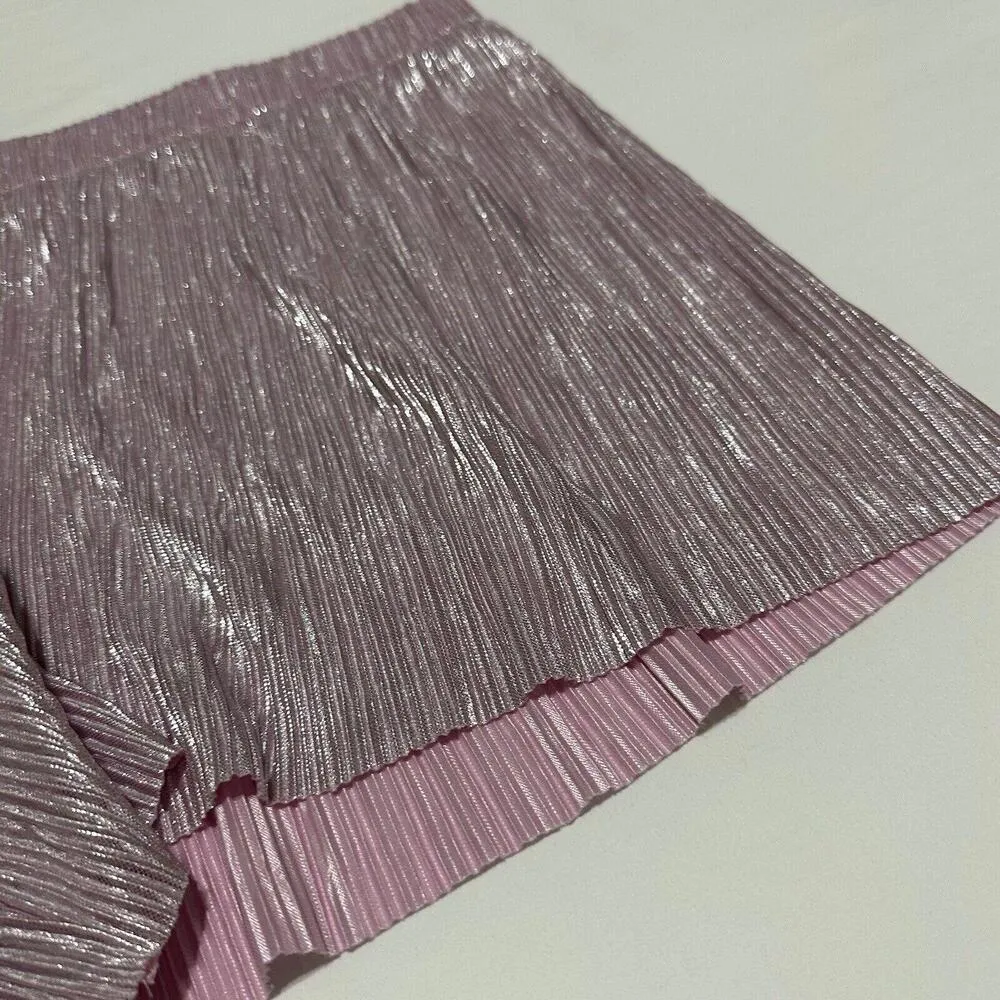 Victoria's Secret Pink Shimmer Pull On PJ Pajama Lounge Shorts Sz M Medium - Image 2