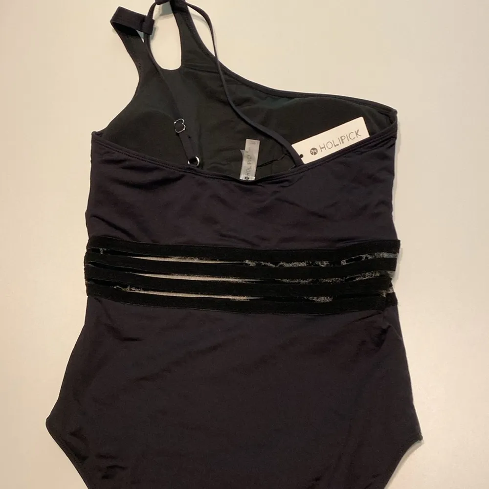 1 Shoulder 1pc Swimsuit black M Tummy Control Bathing Suit Modest Full Coverage Size M - Image 5