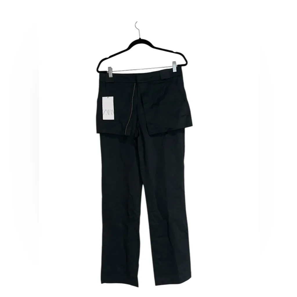 NWT ZARA Skirt Overlay Pant Bloggers Fave Medium Dark Green - Image 3