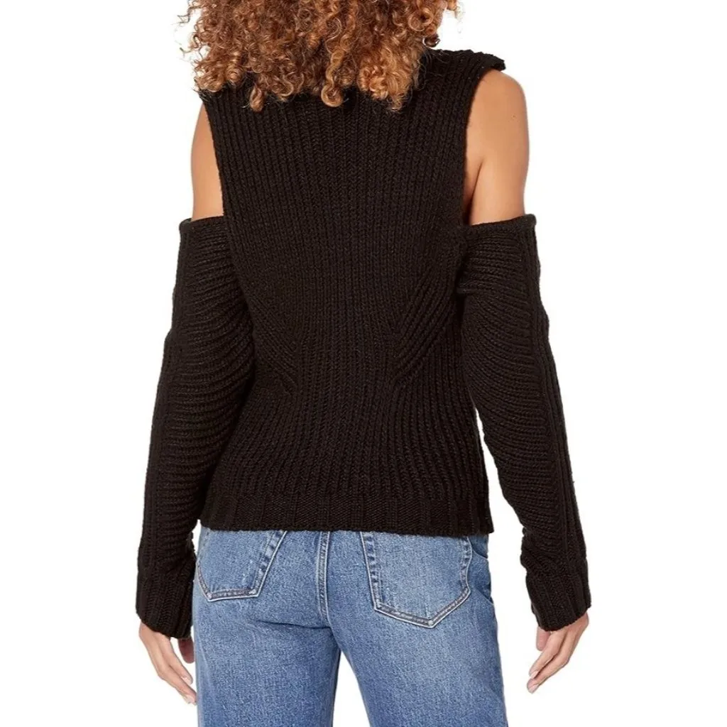 for Love & Lemons Womens Keke Cutout Black Turtleneck Sweater XS - Image 2