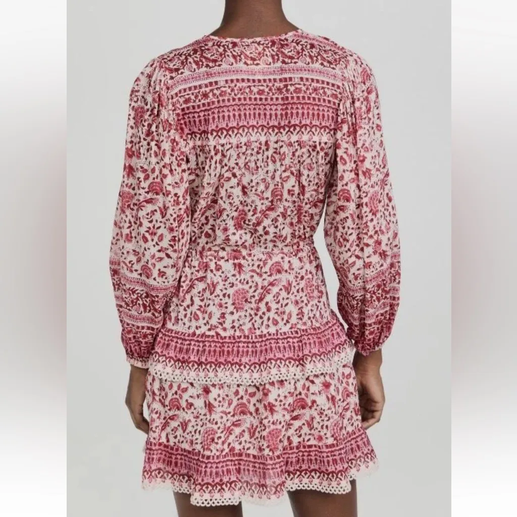 Bell by Alicia Bell Silk Cotton Floral Ari Mini Dress in Pink and White - Image 2