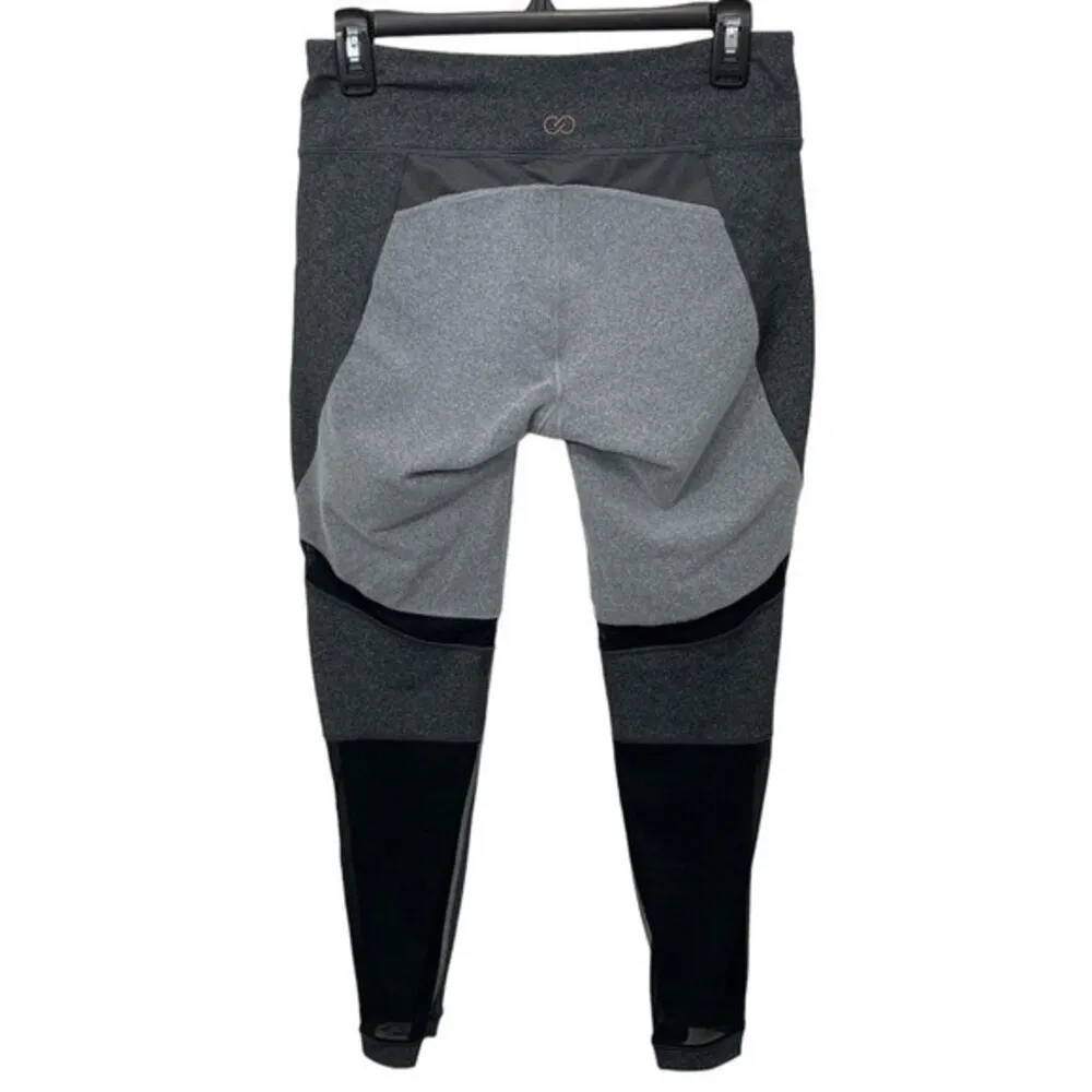 CALIA Carrie Underwood Essential Mesh Colorblock Leggings Size MEDIUM Gray Black - Image 2