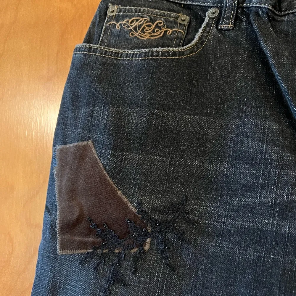 Lauren Jeans Co. Vintage Blue Denim Jeans Ralph Lauren Y2K Decorative Patches 16 - Image 5