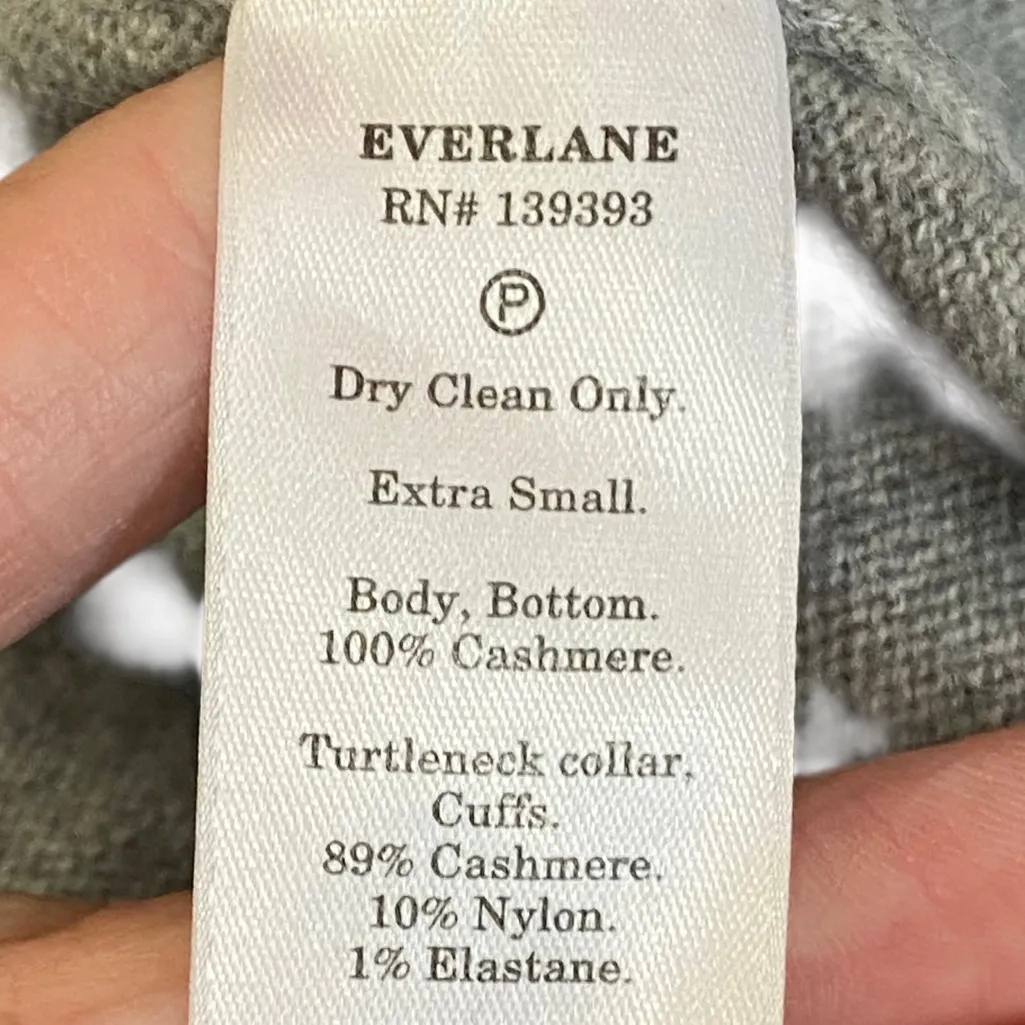 Everlane Gray CASHMERE Turtleneck Sweater Size XS Extra Small - Image 8