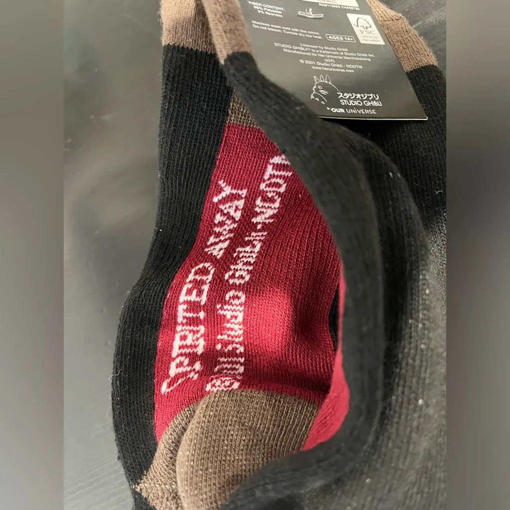 Studio Ghibli Spirited Away No-Face Train Crew Socks - Image 5