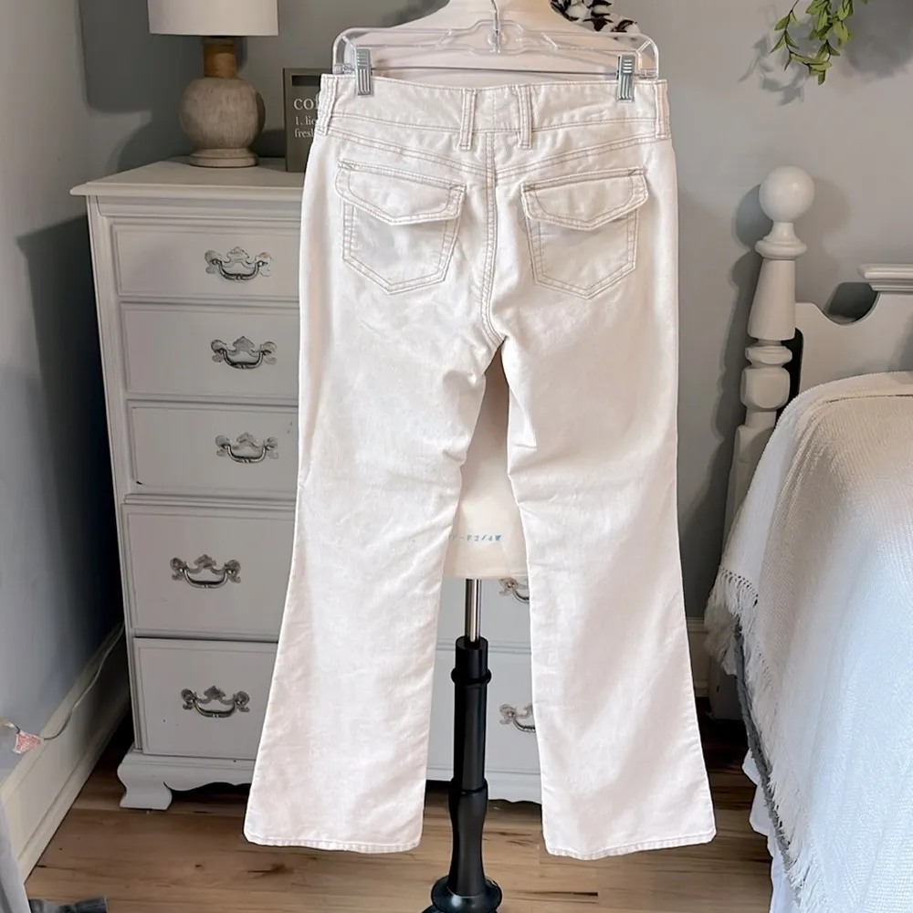 GAP Cords Straight Leg Flare Womens 6 Corduroy Pants Beige Vanilla Low Rise - Image 5