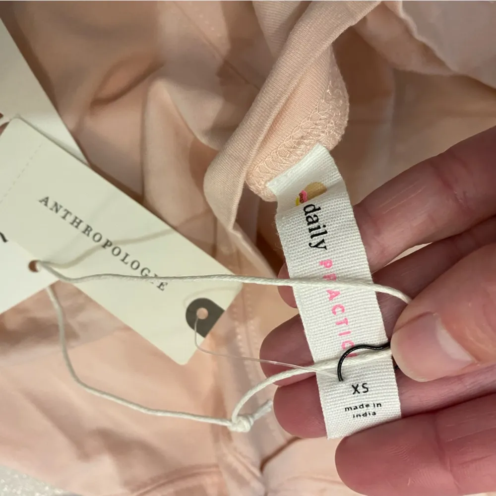 NWT Daily Practice by Anthropologie Fitted Scoop Neck Light Pink Shirt, size XS - Image 7