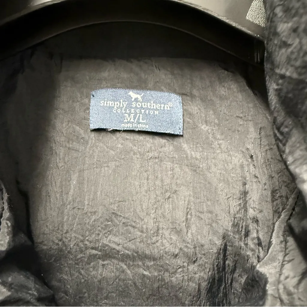 Simply Southern Cropped Puffer Vest, Black | Size M/L - Image 2