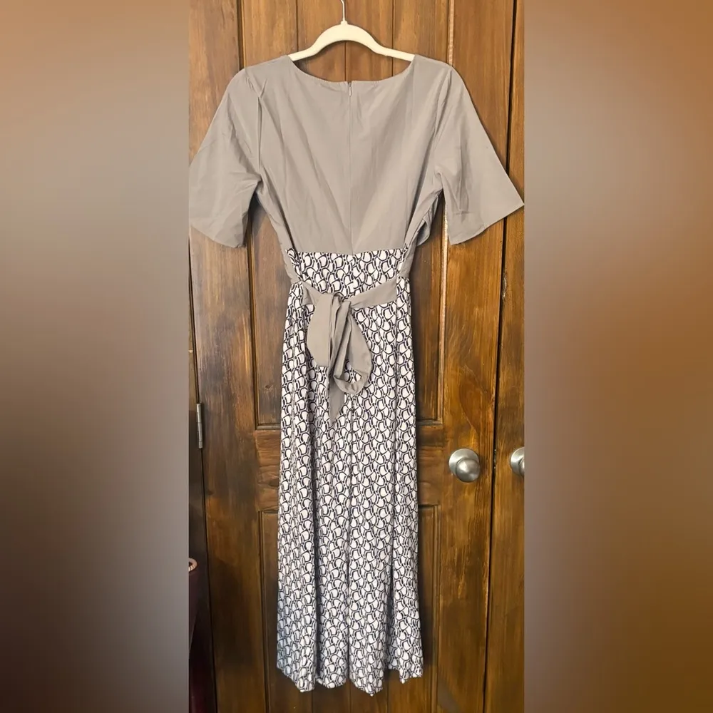 Stylish Gray and White Patterned Jumpsuit Brown - Image 4
