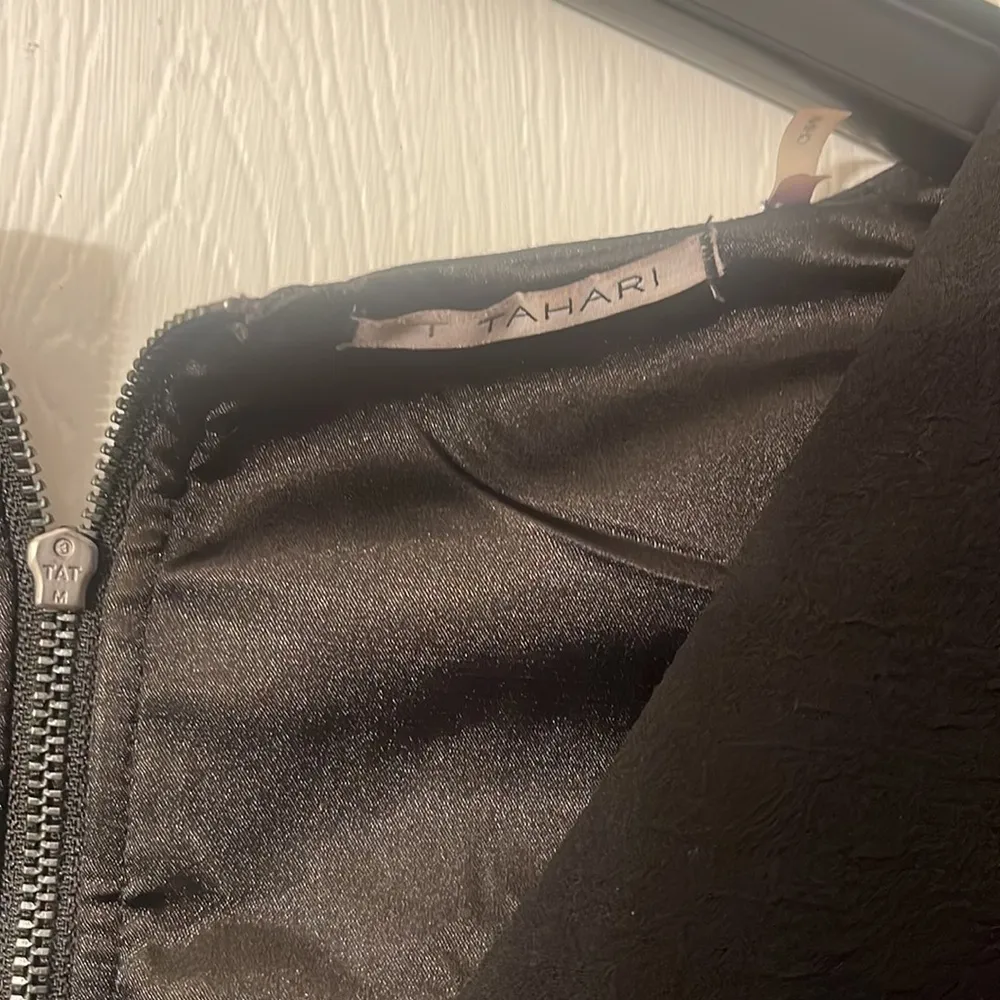 Tahari black sheath mini dress with mesh on shoulder sleeve 12 - Image 4