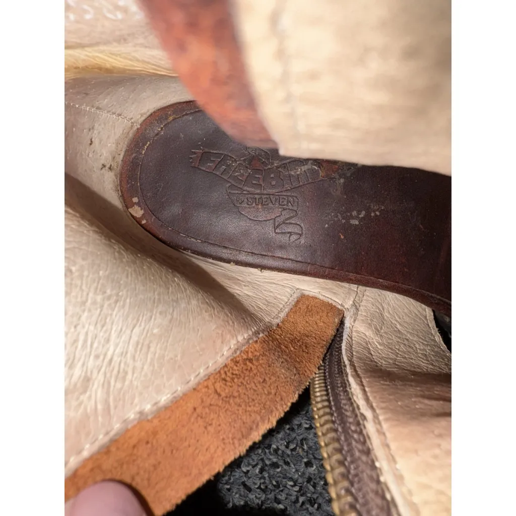 Freebird by Steven Peru Leather Size 9 Mid-Shaft Ankle Open Toe Buckles Brown - Image 10