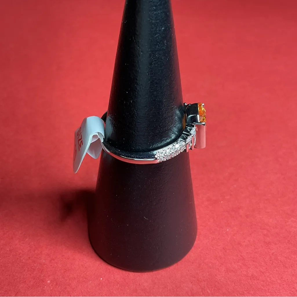 Bomb Party RBP8417 “Sparkle With Me” Lab Created Topaz on Rhodium Sz 10 Ring NWT Silver - Image 2