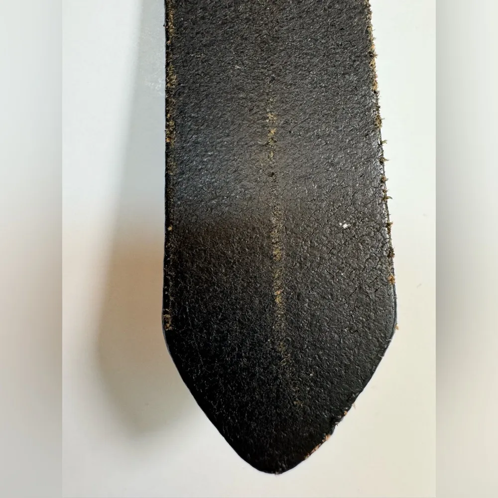 Vintage Cowboy Decor Lonestar Leather Belt with Rhinestone Buckle sz 36 Studded Black - Image 14