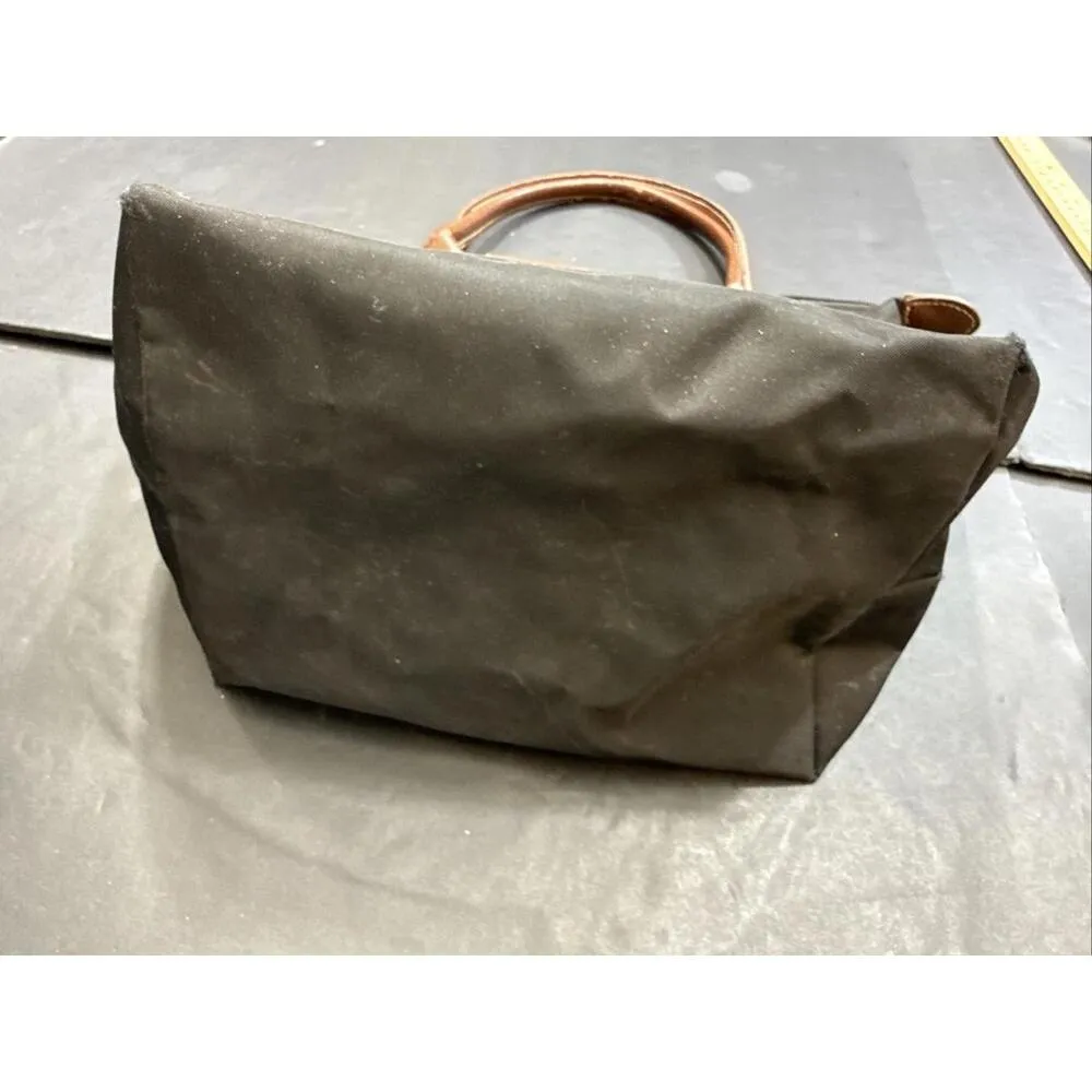 Longchamp Les Pliags Small Black Top Handle Nylon Packable Tote Bag Purse READ - Image 7