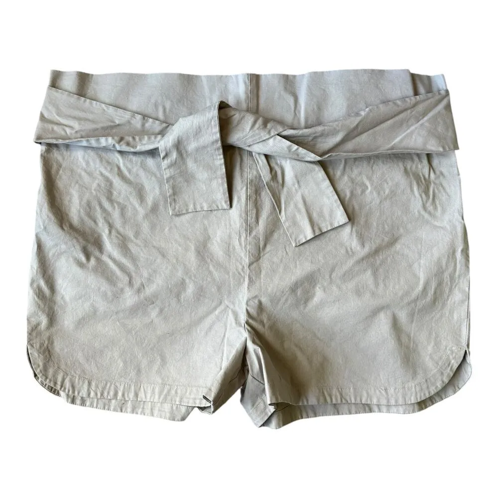 NWT Kate Spade Saturday Paper Bag Belted Shorts high rise mushroom size Medium - Image 3